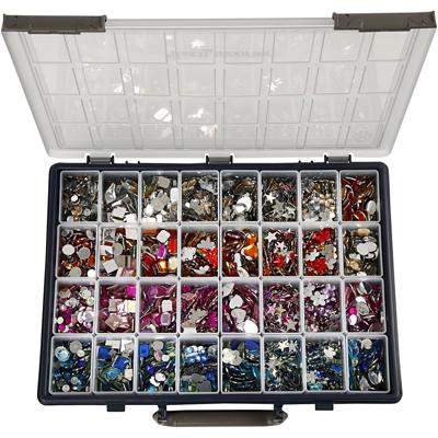 Creativ Company Strasstenen, d 6-16 mm, diverse kleuren, 32x360 stuk/ 1 doos