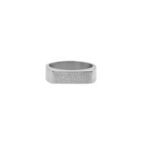 Gepersonaliseerde neusafdruk bar ring - Stainless steel - Zilver - Ringmaat 16