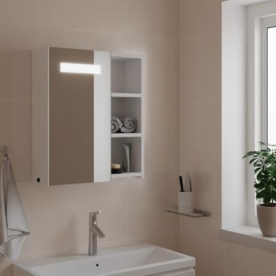 Badkamerkast met spiegel en LED 45x13x52 cm wit