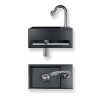 Fonteinset Baseline solid surface 36x20x16 cm zwart mat