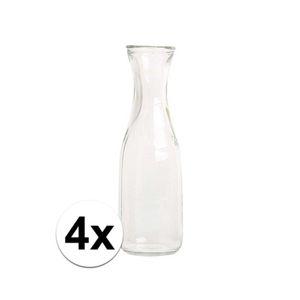 4x Glazen karaf 1 liter