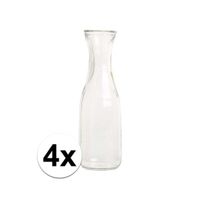 4x Glazen karaf 1 liter