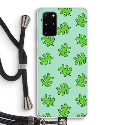 Groene blaadjes: Samsung Galaxy S20 Plus Transparant Hoesje met koord