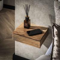 LifestyleFurn Hangend Nachtkastje 'Tamia' Acaciahout, Met lade, Set van 2 stuks