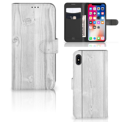 Apple iPhone Xs Max | Book Style Case | White Wood