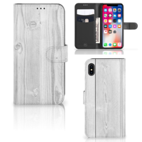 Apple iPhone Xs Max | Book Style Case | White Wood