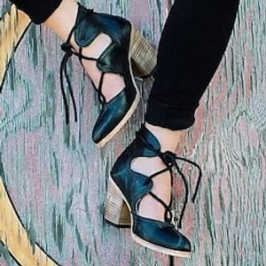 Dames Sandalen Laarzen Grote maten Sandalen Laarzen Zomerlaarzen Hakken met gekruiste bandjes Buiten Dagelijks Booties enkellaarzen Winter Blokhak Ronde Teen Vintage Elegant Casual Wandelen PU Rits miniinthebox