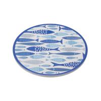 Placemat Versa Blauw Kurk Keramisch Vissen 20 X 0,6 X 20 CM