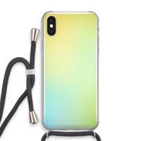 Minty mist pastel: iPhone X Transparant Hoesje met koord