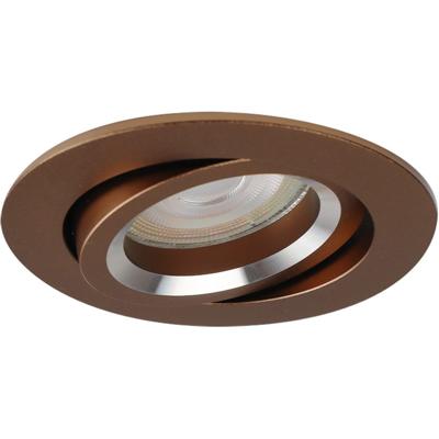 Spot Armatuur GU10 - Pragmi Alpin Pro - GU10 Inbouwspot - Rond - Brons - Aluminium - Kantelbaar - Ø82mm