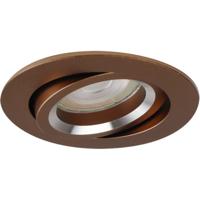 Spot Armatuur GU10 - Pragmi Alpin Pro - GU10 Inbouwspot - Rond - Brons - Aluminium - Kantelbaar - Ø82mm