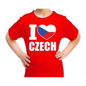 I love Czech t-shirt Tsjechie rood voor kids