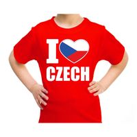 I love Czech t-shirt Tsjechie rood voor kids - thumbnail