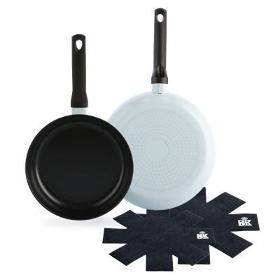 Enjoy koekenpannenset Light Blue 2-delig + Panbeschermers