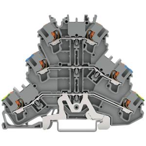 WAGO 2202-3217 Doorgangsklem 3-etages Cage Clamp-aansluiting Grijs 50 stuk(s)