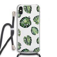 Tropische bladeren: iPhone XS Transparant Hoesje met koord