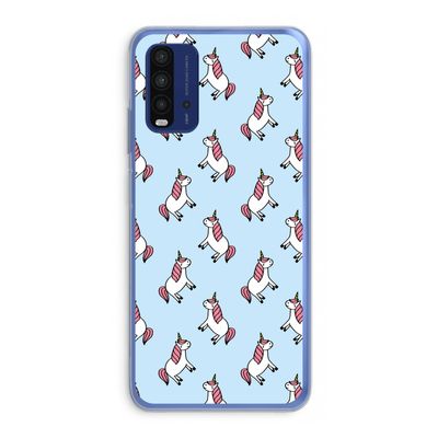 Eenhoorns overal: Xiaomi Redmi 9T Transparant Hoesje