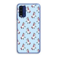 Eenhoorns overal: Xiaomi Redmi 9T Transparant Hoesje