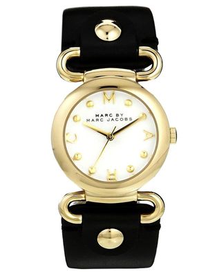 Horlogeband Marc by Marc Jacobs MBM1309 Leder Zwart 24mm