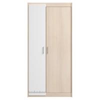 Leen Bakker - Kledingkast Charly 2-deurs - Acaciakleur - 180x85x52 Cm - Spaanplaat - Beige