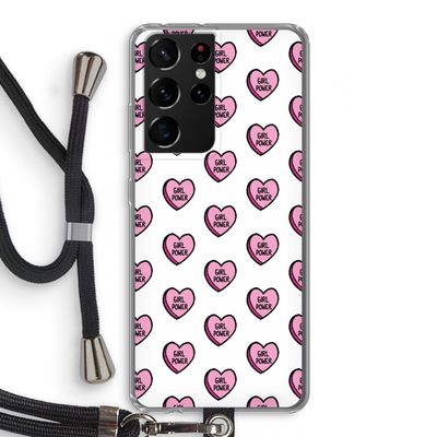 GIRL POWER: Samsung Galaxy S21 Ultra Transparant Hoesje met koord