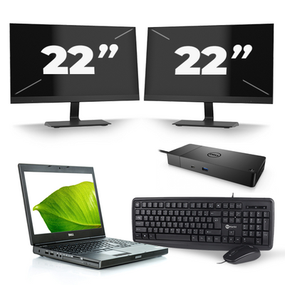 Dell Precision M4600 - Intel Core i7-2e Generatie - 15 inch - 8GB RAM - 240GB SSD - Windows 10 + 2x 22 inch Monitor