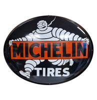 Michelin Tires Zwart Ovaal Emaille Bord - 68 x 53cm