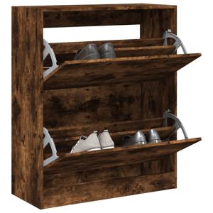 VidaXL Schoenenkast 80x34x96,5 cm bewerkt hout gerookt eikenkleurig
