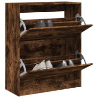 VidaXL Schoenenkast 80x34x96,5 cm bewerkt hout gerookt eikenkleurig
