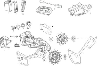 Sram achterderailleur "gx eagle axs" rear derail. gx eagle axs 12sp lunar
