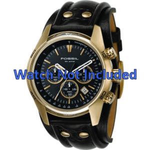 Horlogeband Fossil CH2615 Leder Zwart 22mm