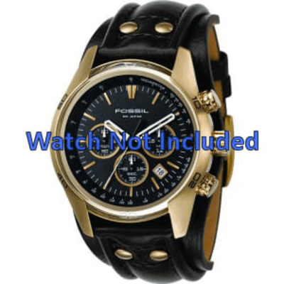 Horlogeband Fossil CH2615 Leder Zwart 22mm