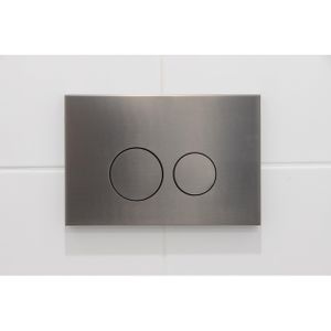 QeramiQ Push Metal Bedieningsplaat - voor Geberit UP320 inbouwreservoir - dualflush - ronde knoppen - metaal gunmetal SW706198