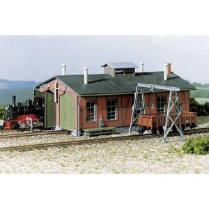 Auhagen 11 355 H0 Dubbele locomotiefloods met portaalkraan
