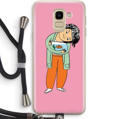 Visknuffel: Samsung Galaxy J6 (2018) Transparant Hoesje met koord