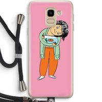 Visknuffel: Samsung Galaxy J6 (2018) Transparant Hoesje met koord