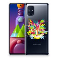 Samsung Galaxy M51 Telefoonhoesje met Naam Cat Color - thumbnail