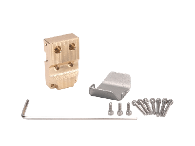 Brass Differential Cover Set w/ Stainless Steel Axle Skid Plate - Axial SCX24
