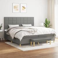 Boxspring met matras stof donkergrijs 200x200 cm