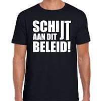 Protest shirt Schijt aan dit beleid t-shirt zwart heren - thumbnail