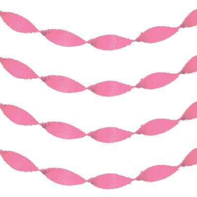 Feest slinger - 6x - lichtroze - crepe papier - 24 meter - draaislinger decoratie