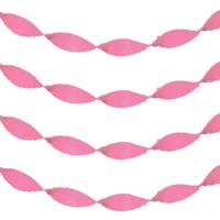 Feest slinger - 6x - lichtroze - crepe papier - 24 meter - draaislinger decoratie
