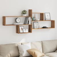 Wandschap 167,5x18x68 cm bewerkt hout artisanaal eikenkleurig