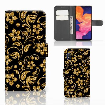 Samsung Galaxy A10 Hoesje Gouden Bloemen Samsung Galaxy A10 Hoesje Gouden Bloemen