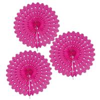 Decoratie versiering waaier - 5x - fuchsia roze - Dia 45 cm - feestartikelen - ophangen - kamer vers