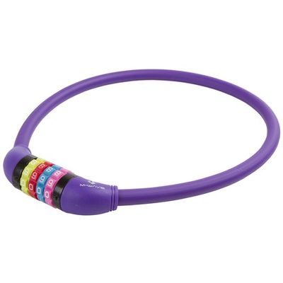 M-Wave cijfer-kabelslot silicone paars 65cm12mm
