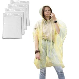 Regenponcho - 4x - transparant - wegwerp - voor volwassenen - one size fitts all - capuchon