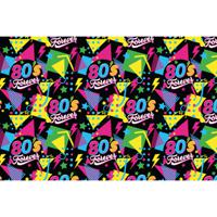 Feest tafelkleed foute 80s party - 137 x 274 cm - papier - Jaren 80 thema feest versiering - thumbnail