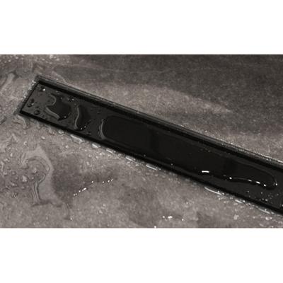 Easy Drain Compact 50 TAF Modulo douchegoot RVS m. Zero+ rooster, waterslot 50mm 80cm inbouwdiepte 90mm met zijuitloop zwart edm1tafzm800-50b
