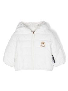 Moschino Kids doudoune à logo Teddy Bear - Blanc